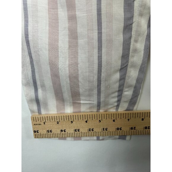 Express Pants Womens 16S/16C White Pink Gray Striped Ankle High RiseNWT - Picture 6 of 13